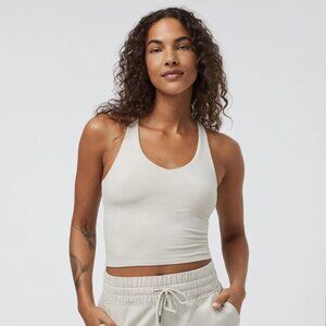 Vuori Halo Performance Crop NWT Ecru Heather LG